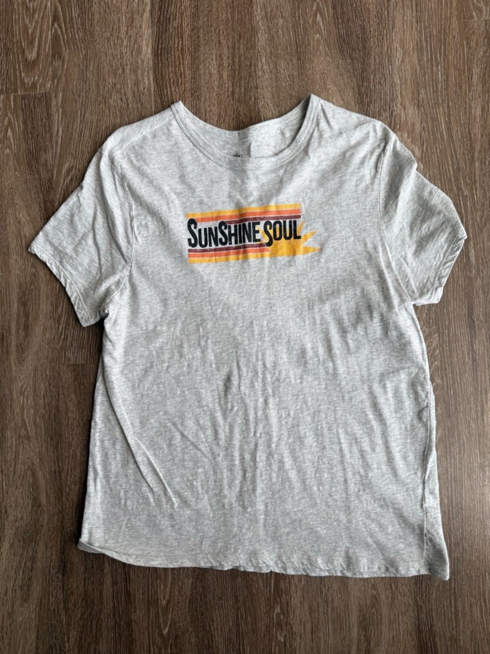 dip Light Gray Crew Neck Graphic Tee